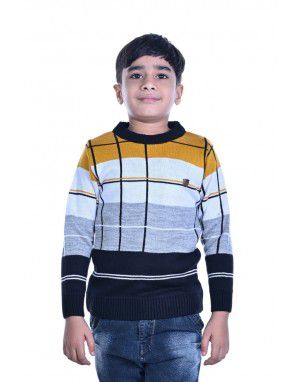 Boys Sweater yellow chk designer sweater